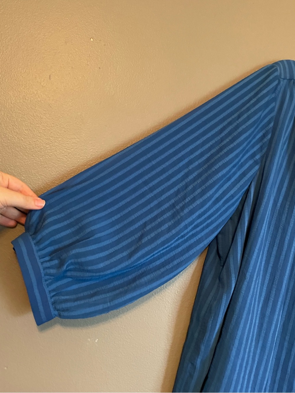 NWT Vince Camuto Sz 3X Womens Blue Striped Blouse Dress Top Shirt Ret $89! - Picture 2 of 11